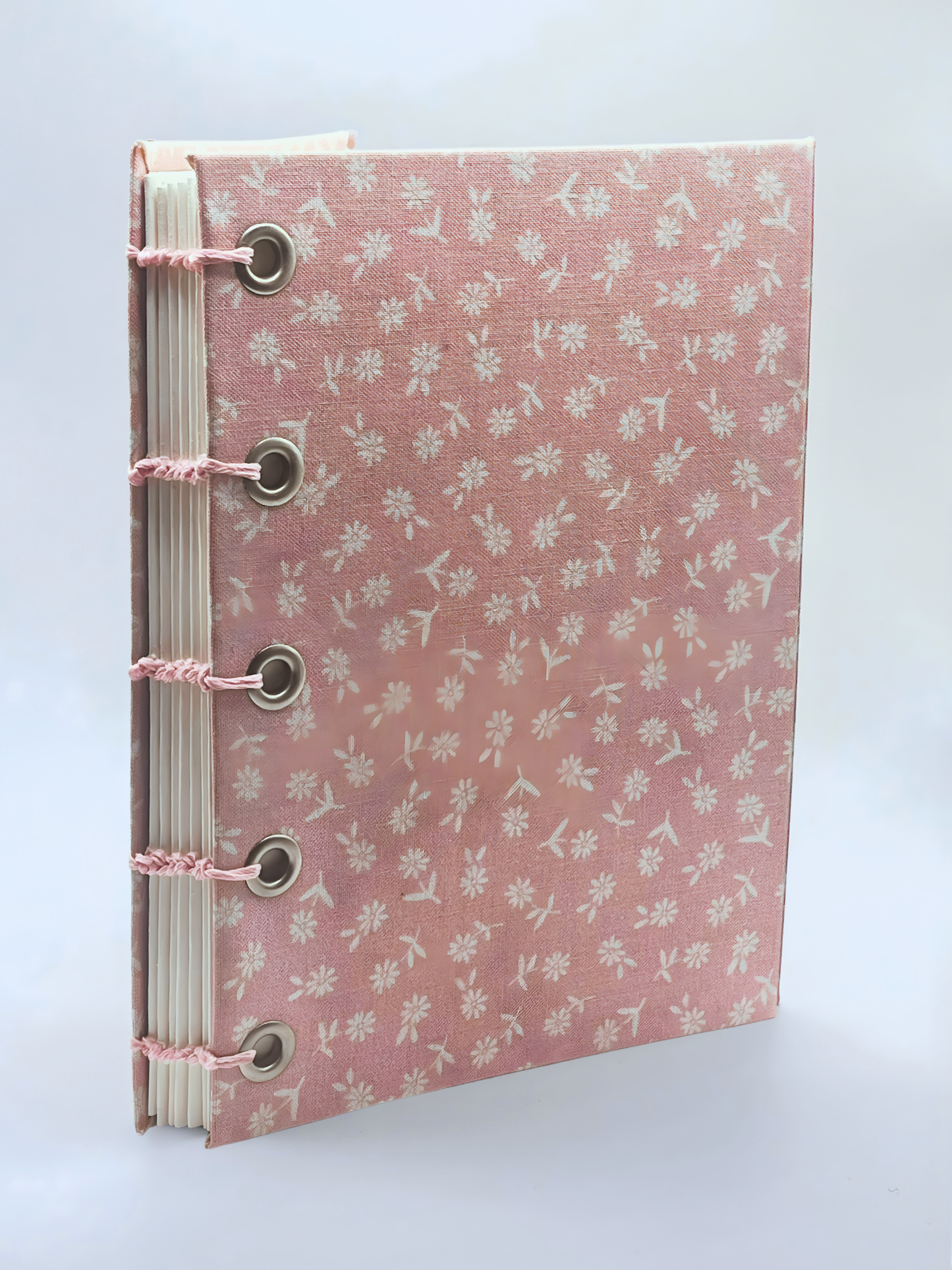 Handmade Blush Floral Coptic Journal