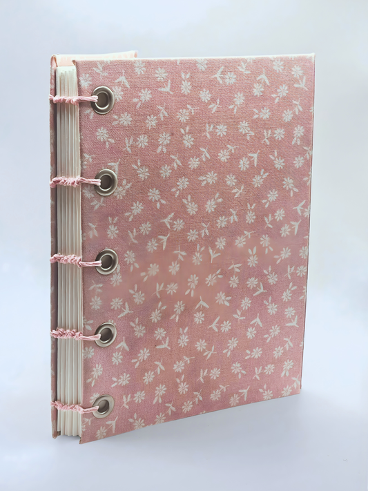 Handmade Blush Floral Coptic Journal