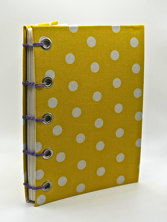 Handmade Yellow Polka Dot Coptic Journal