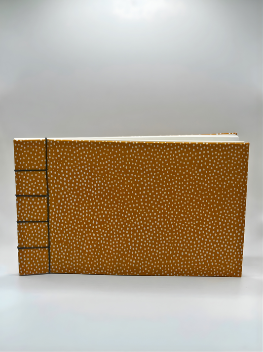 Handmade Ochre Speckle Japanese Stab Bound Sketchbook